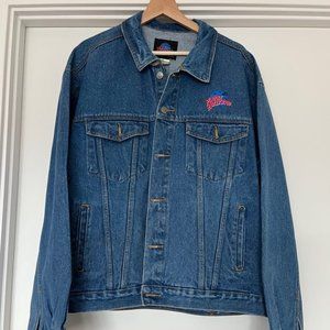 Vintage Men's Denim Jean Jacket 2XL Planet Hollywood 1991 Miami FL Dry Cleaned